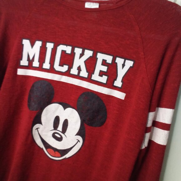 Disney Shirt Women S Long Sleeve Mickey Graphic Wear Red - Picture 7 of 16